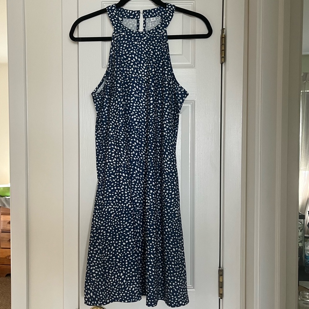 Blue and White Printed Dress
